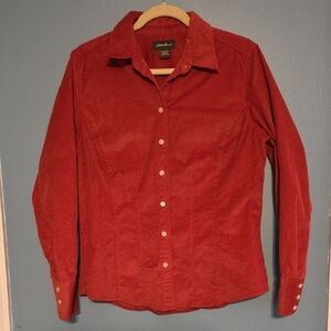 Eddie Bauer Corduroy Long Sleeve Button-Up Blouse Size L